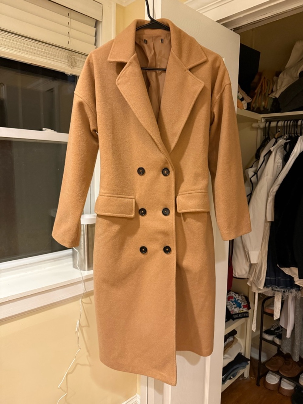 Tailored Double-Breasted Tan Trench Coat